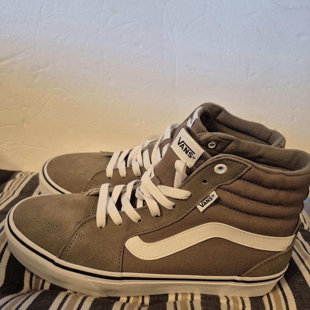 Vans Women's High-Top Sneakers - Tan and White